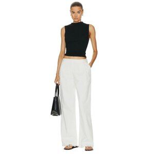Enza Costa Soft Touch Pleated Wide Leg Pant in Undyed 0 Xsmall Denim Trousers